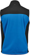 Am image of a Custom Stormtech Mens Cascades Softshell Vest in Azure Blue/Black!