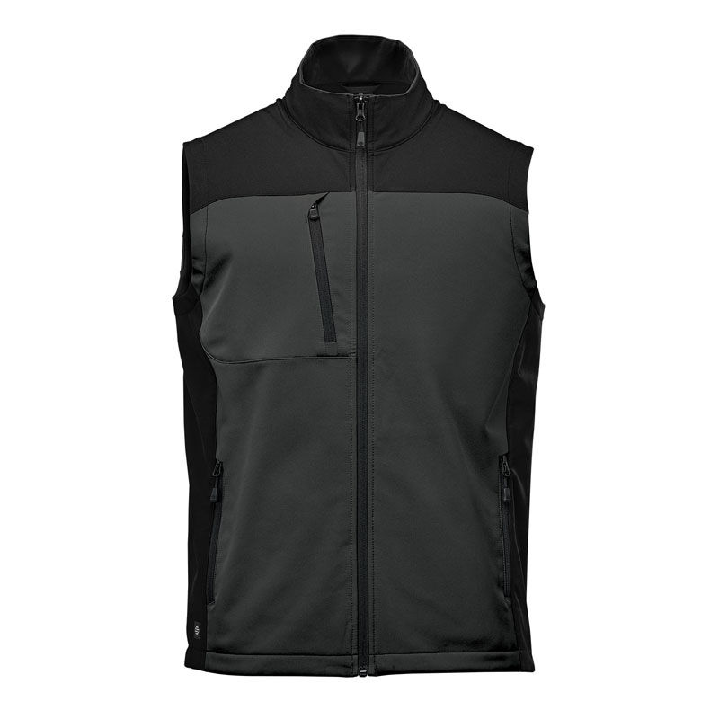 Stormtech Mens Cascades Softshell Vest in Dolphin/Black