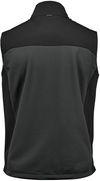 Am image of a Custom Stormtech Mens Cascades Softshell Vest in Dolphin/Black!