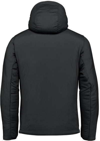 Am image of a Custom Stormtech Mens Cascadia Thermal Jacket in Black!
