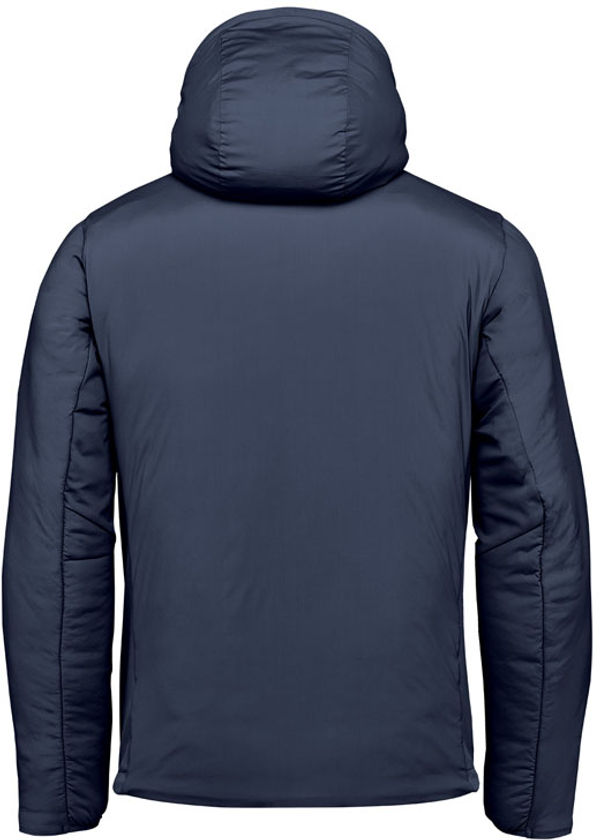 Am image of a Custom Stormtech Mens Cascadia Thermal Jacket in Midnight!