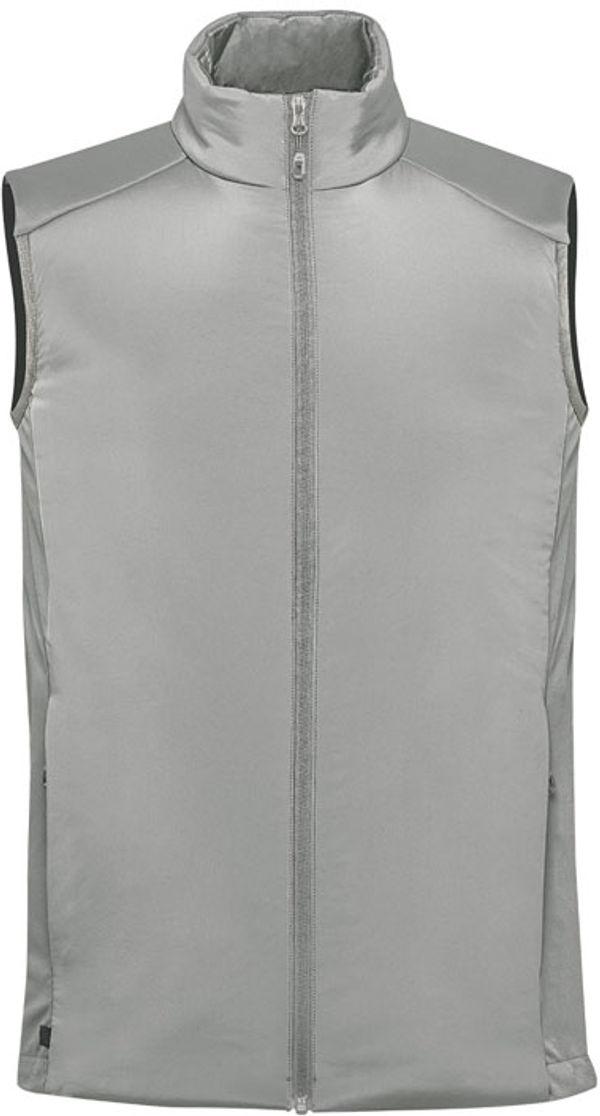 Am image of a Custom Stormtech Mens Cascadia Thermal Vest in Storm Grey!