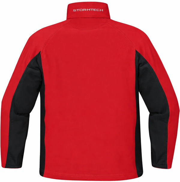 An image of a Custom Stormtech Mens Crew Bonded Shell in Red/Black!