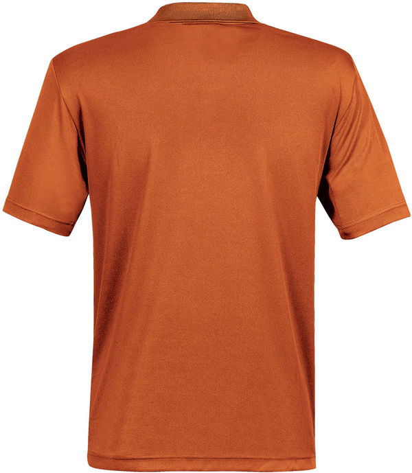 Am image of a Custom STORMTECH MENS ECLIPSE H2X DRY PIQUE POLO in Rust!