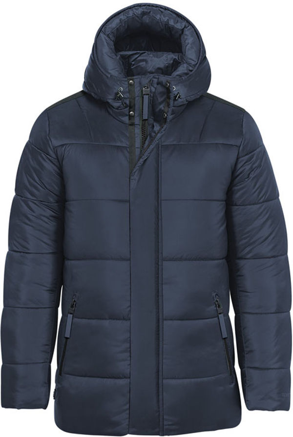 Am image of a Custom Stormtech Mens Elkridge Parka in Midnight!