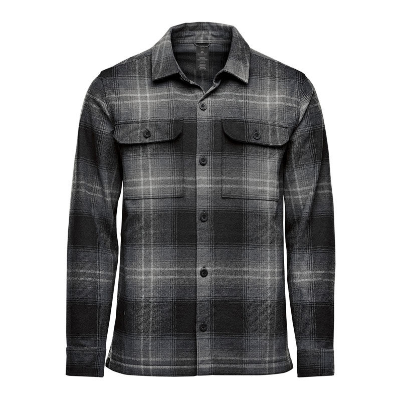 Stormtech Mens Highland Plaid Shacket in Carbon/Black