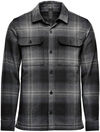 Am image of a Custom Stormtech Mens Highland Plaid Shacket in Carbon/Black!