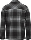 Am image of a Custom Stormtech Mens Highland Plaid Shacket in Carbon/Black!
