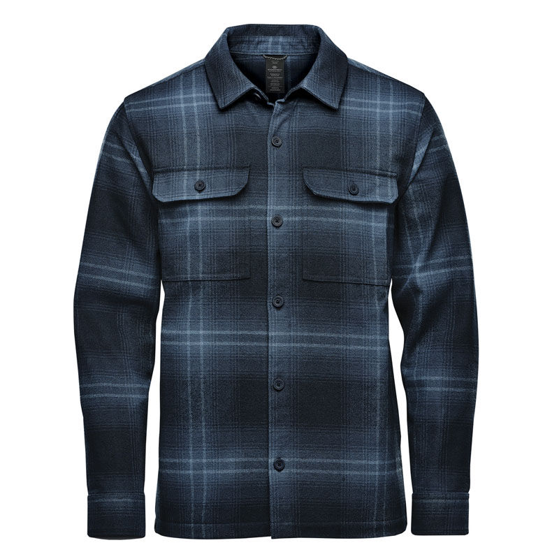 Stormtech Mens Highland Plaid Shacket in Midnight/Dusk