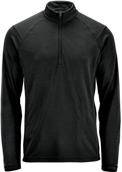 Am image of a Custom Stormtech Mens Mesa Quarter Zip Pullover in Black!