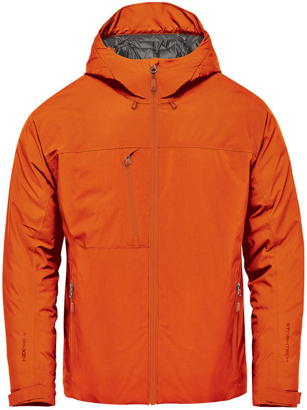 Am image of a Custom Stormtech Mens Nostromo Thermal Shell Jacket in Rust!