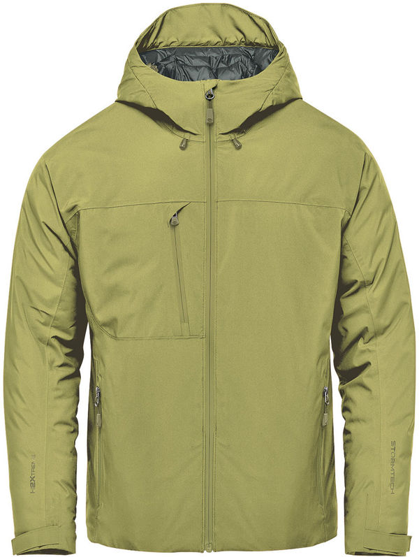 Am image of a Custom Stormtech Mens Nostromo Thermal Shell Jacket in Sage Green!