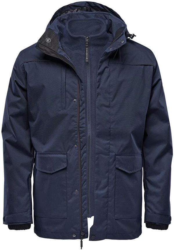 An image of a Custom Stormtech Mens Vertex HD 3 in 1 System Parka in NAVY!