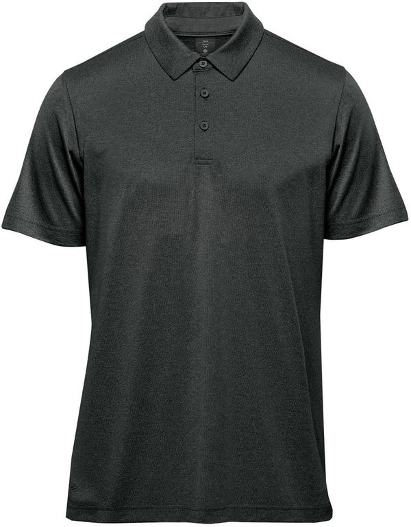 An image of a Custom Stormtech Mens Volante H2X Dry Polo in Charcoal Heather!