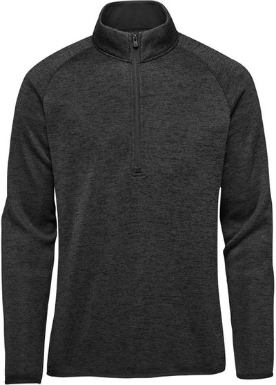 Am image of a Custom Stormtech Mens Yosemite Half Zip Pullover in Black Heather!