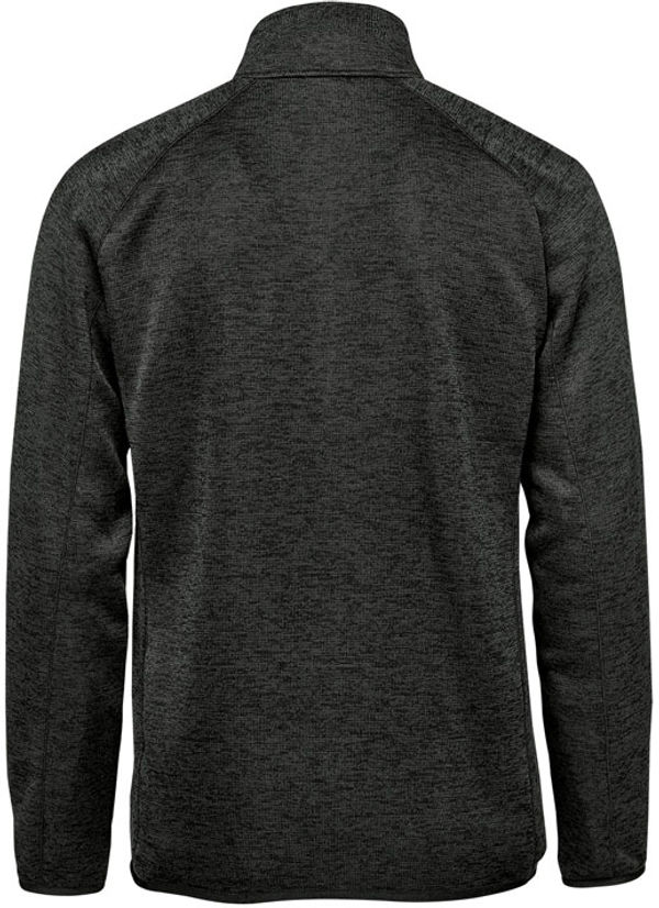 Am image of a Custom Stormtech Mens Yosemite Half Zip Pullover in Black Heather!