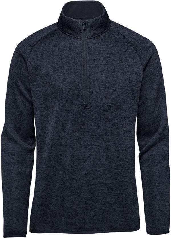 Am image of a Custom Stormtech Mens Yosemite Half Zip Pullover in Navy Heather!