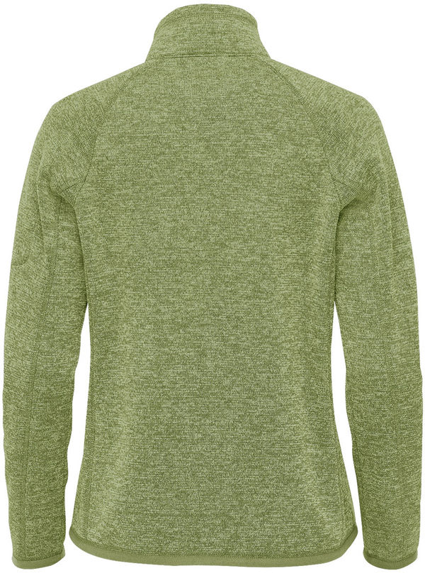 Am image of a Custom Stormtech Women's Avalante Full Zip Fleece Jacket in Sage Green Heather!