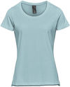 Am image of a Custom Stormtech Women's Equinox Short Sleeve Tee in Ice Blue Heather!