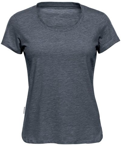 Am image of a Custom Stormtech Women's Torcello Crew Neck Tee in Denim Heather!