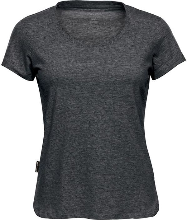 Am image of a Custom Stormtech Women's Torcello Crew Neck Tee in Graphite Heather!