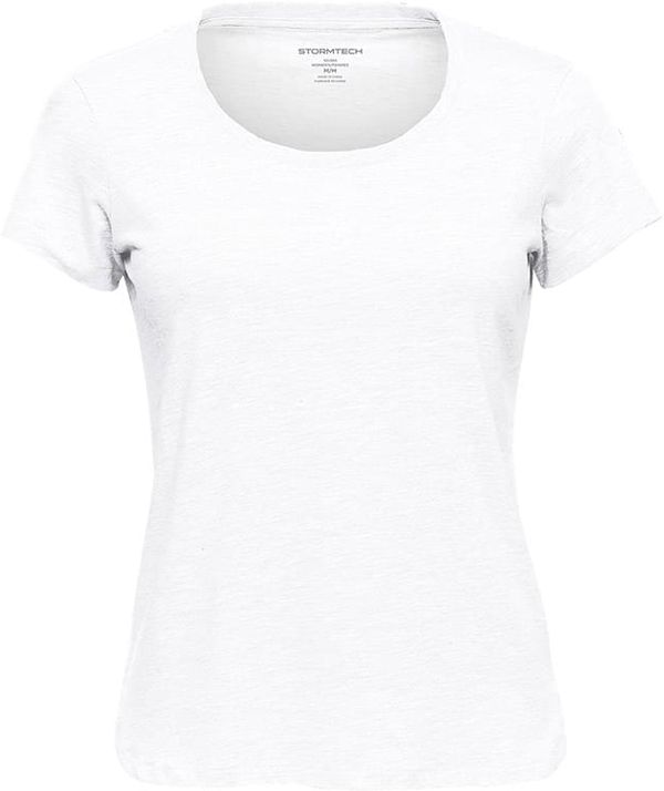 Am image of a Custom Stormtech Women's Torcello Crew Neck Tee in White!