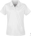 An image of a Custom Stormtech Women's Treeline Performance Short Sleeve Polo in White!