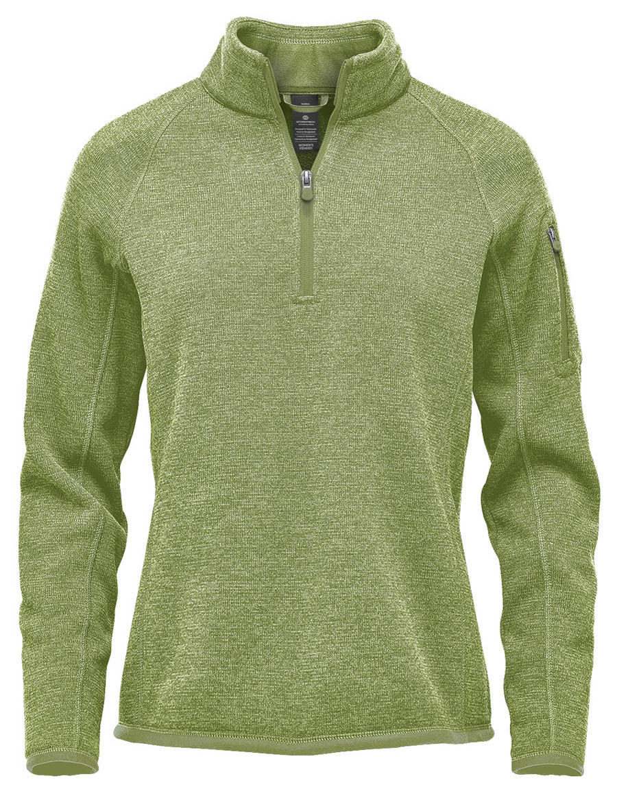 Stormtech Womens Avalante Quarter Zip Pullover in Sage Green Heather