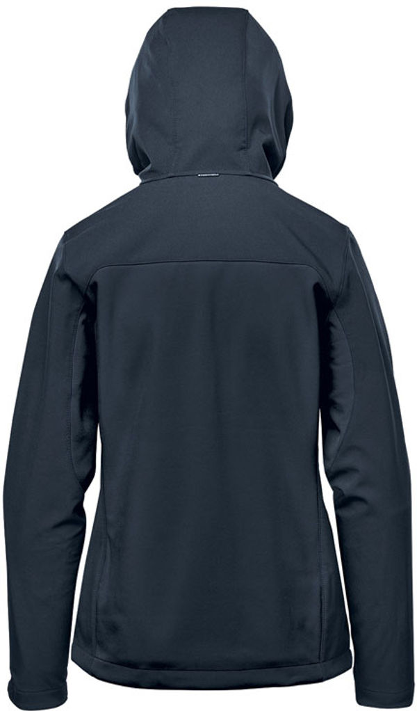 Am image of a Custom Stormtech Womens Cascades Softshell Hoody in Navy/Navy!
