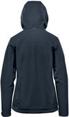 Am image of a Custom Stormtech Womens Cascades Softshell Hoody in Navy/Navy!