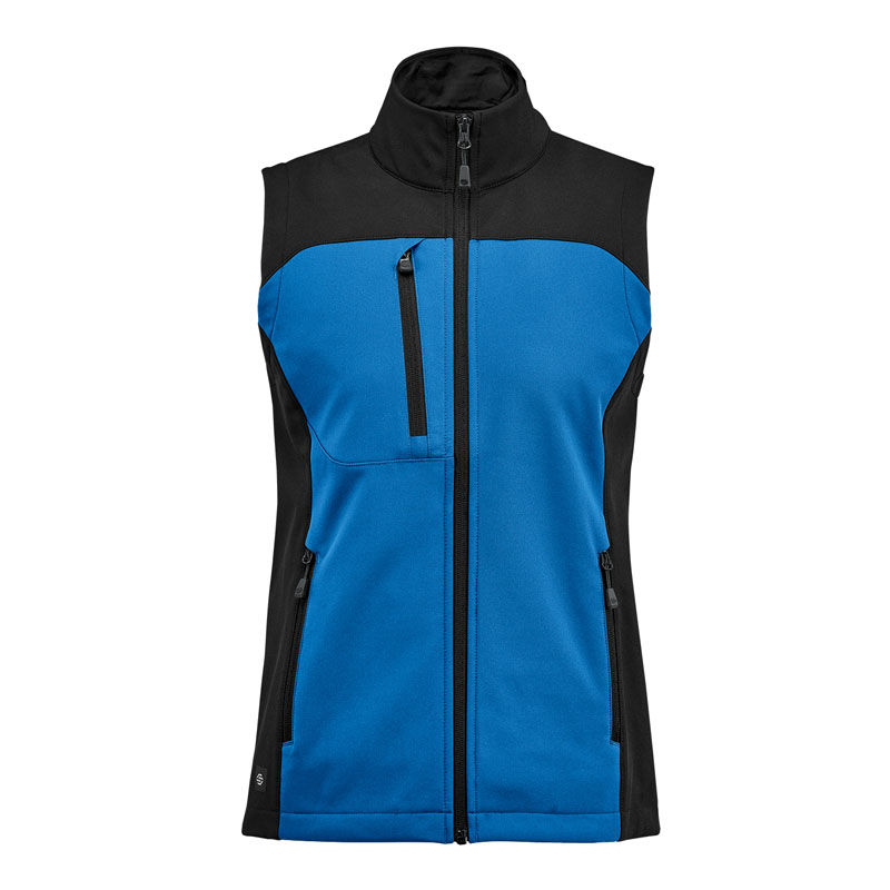 Stormtech Womens Cascades Softshell Vest in Azure Blue/Black