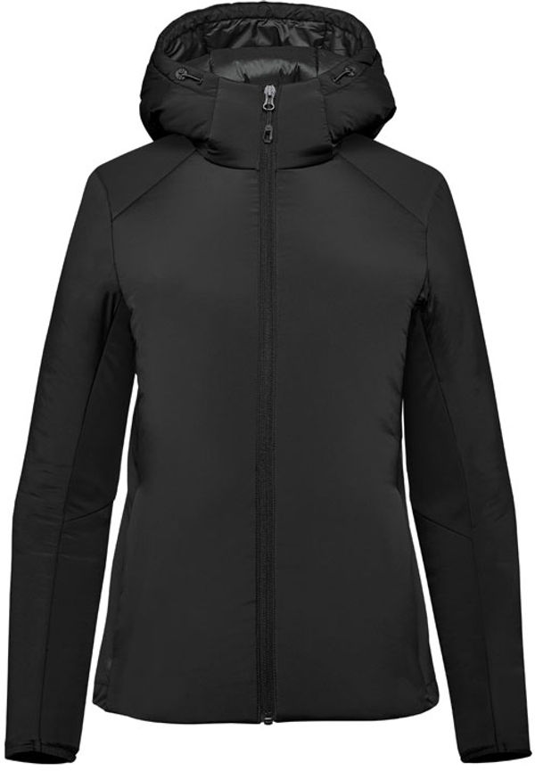 Am image of a Custom Stormtech Womens Cascadia Thermal Jacket in Black!