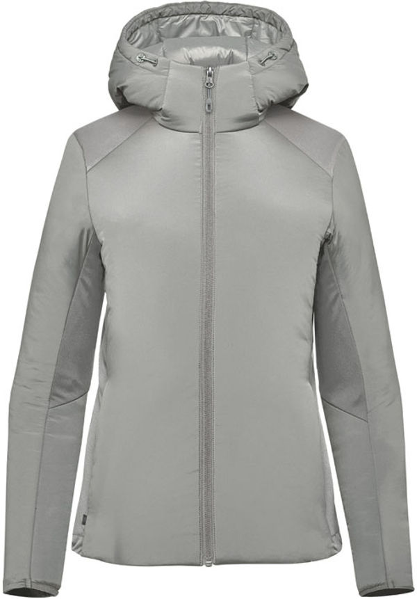 Am image of a Custom Stormtech Womens Cascadia Thermal Jacket in Storm Grey!