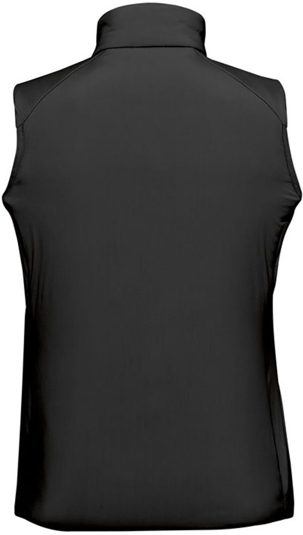 Am image of a Custom Stormtech Womens Cascadia Thermal Vest in Black!