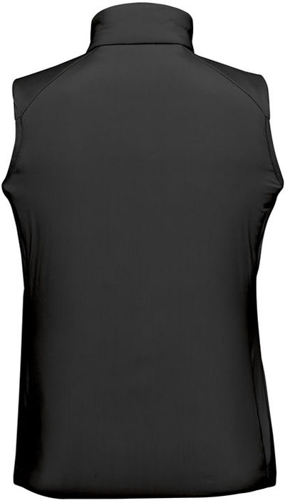 Am image of a Custom Stormtech Womens Cascadia Thermal Vest in Black!