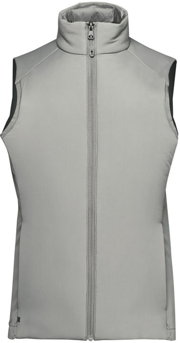 Am image of a Custom Stormtech Womens Cascadia Thermal Vest in Storm Grey!