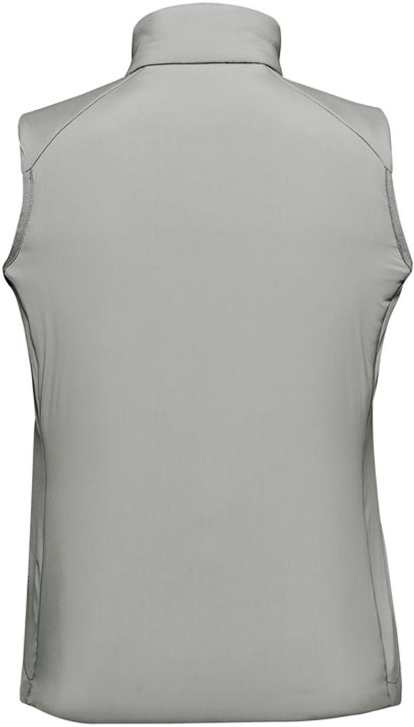 Am image of a Custom Stormtech Womens Cascadia Thermal Vest in Storm Grey!
