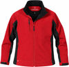 An image of a Custom Stormtech Womens Crew Bonded Shell in RED/ BLACK!