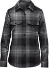 An image of a Custom Stormtech Womens Highland Plaid Shacket in Carbon / Black!