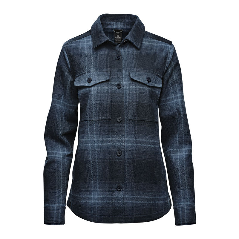 Stormtech Womens Highland Plaid Shacket in Midnight / Dusk