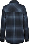 Am image of a Custom Stormtech Womens Highland Plaid Shacket in Midnight / Dusk!