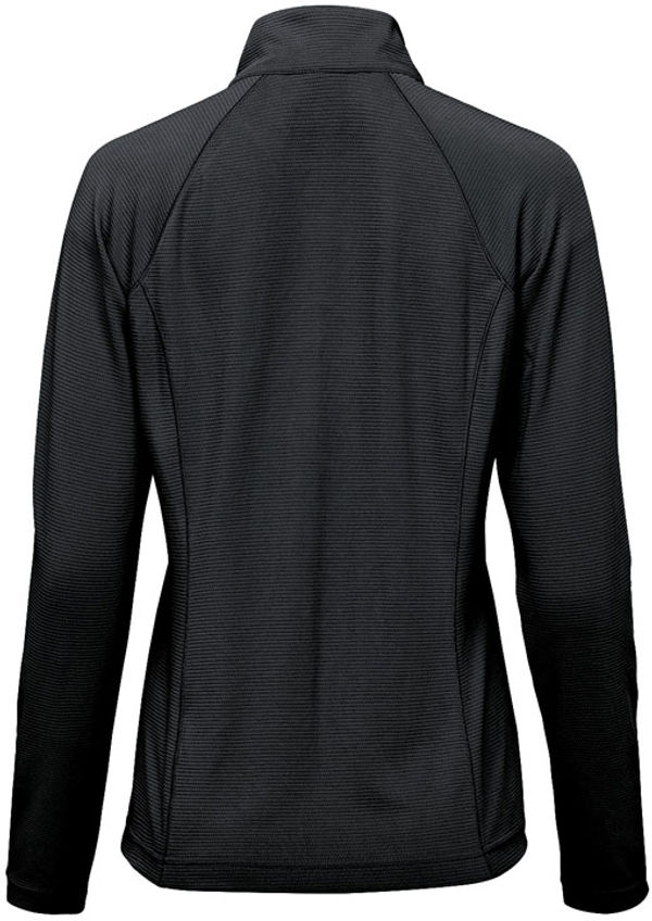 Am image of a Custom Stormtech Womens Mesa Quarter Zip Pullover in Black!