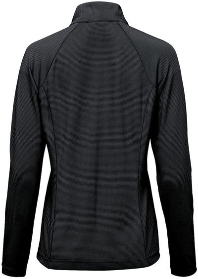Am image of a Custom Stormtech Womens Mesa Quarter Zip Pullover in Black!