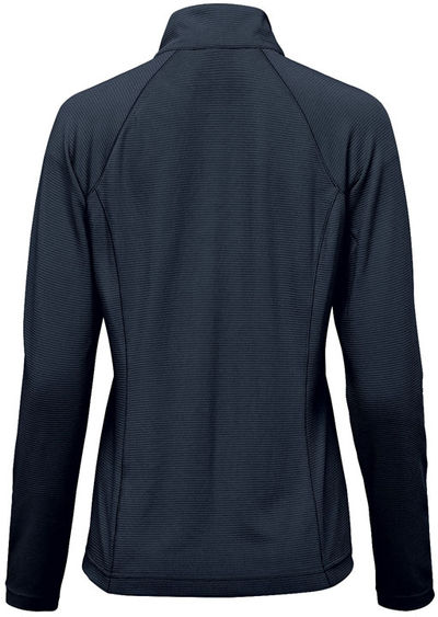 Am image of a Custom Stormtech Womens Mesa Quarter Zip Pullover in Navy!