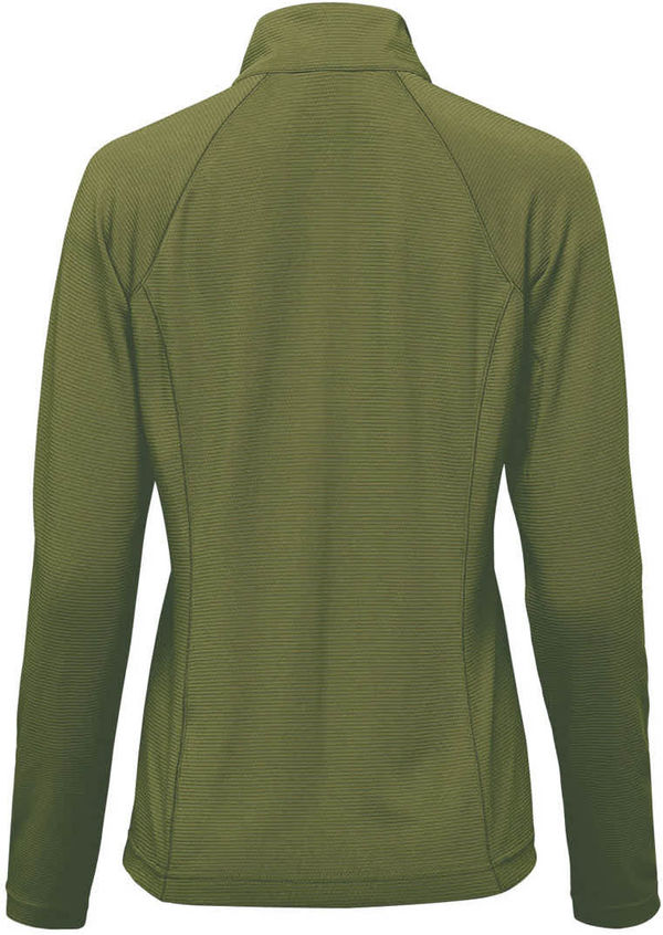 An image of a Custom Stormtech Womens Mesa Quarter Zip Pullover in SAGE GREEN!