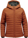 An image of a Custom Stormtech Womens Nautilus Quilted Hoody in Rust!