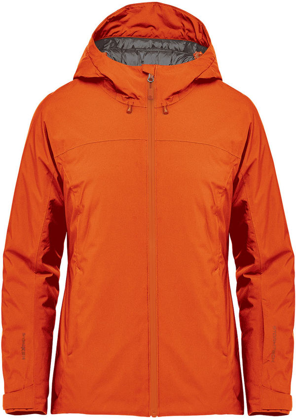 An image of a Custom Stormtech Womens Nostromo Thermal Shell Jacket in Rust!