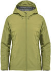 Am image of a Custom Stormtech Womens Nostromo Thermal Shell Jacket in Sage Green!