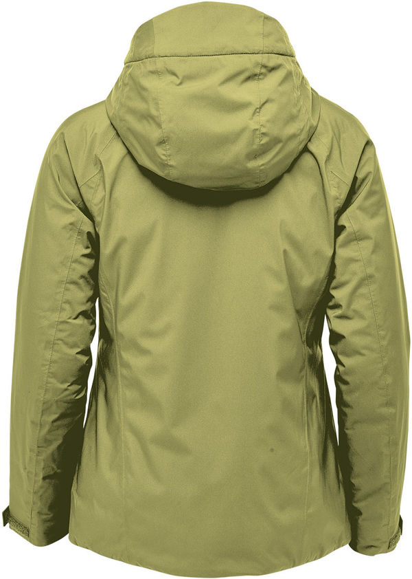 Am image of a Custom Stormtech Womens Nostromo Thermal Shell Jacket in Sage Green!