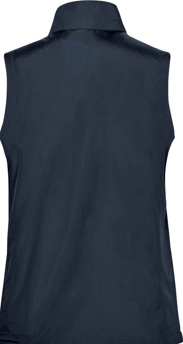 An image of a Custom Stormtech Womens Sierra Lightweight Vest in Navy!